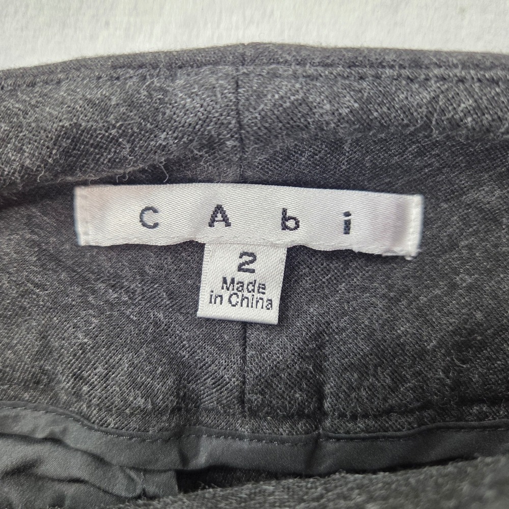 Cabi Trousers Women Size 2 Charcoal Gray Ponte Double Button Straight Excellent - Picture 4 of 10